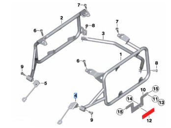 Halter Kofferträger links für R 1250 GS/A