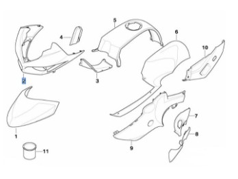 Verkleidung Oberteil für R 1200 ST