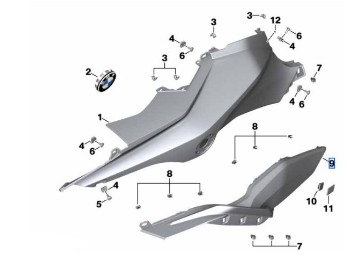 Tankabdeckung unten links für S/M 1000 XR