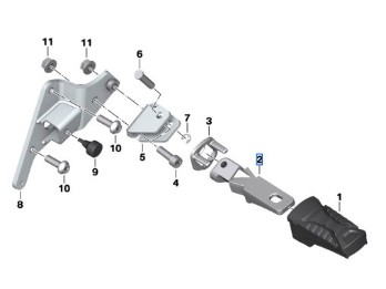Fußraste hinten links