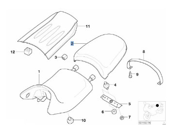 Soziussitz schwarz für R 1150/850 R