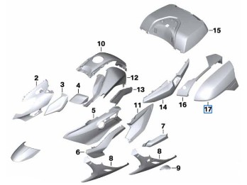 Blende Kofferdeckel rechts