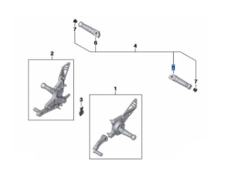 HP Soziusfußraste links