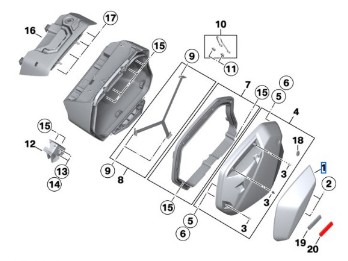 Kofferdeckelblende rechts für S 1000 XR