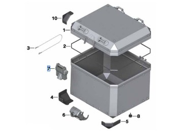 Deckelschloss ohne Schließzylinder für Aluminiumkoffer/Topcase
