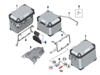 Satz Rückenpolster für Aluminiumtopcase
