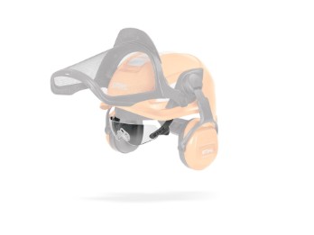 Integrierte Helmbrille transparent