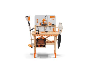 Kinderwerkbank Holz mit Holzspielzeug