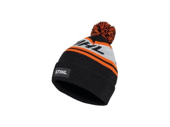 Mütze POMPON 24 Schwarz/Orange/Grau
