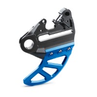 Bremssattelträger mit Bremsscheibenschutz