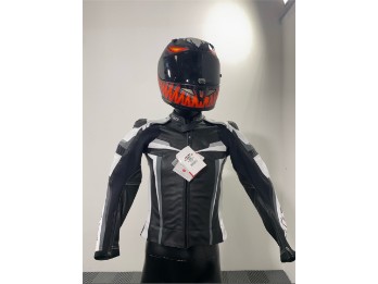 D-Lederkombi Mille schwarz/weiß