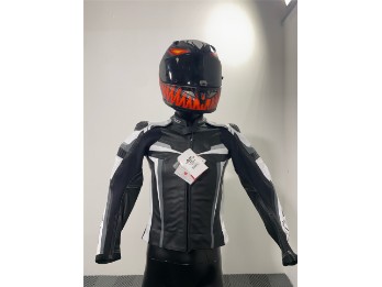 D-Lederkombi Mille schwarz/weiß 36