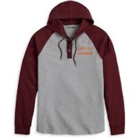 Harley-Davidson® Herren-Raglan-Henley-Shirt mit Kapuze