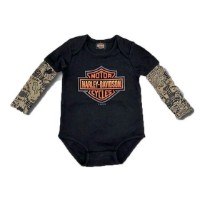 Harley-Davidson® Baby Body für Jungen mit Tattoo-Ärmeln