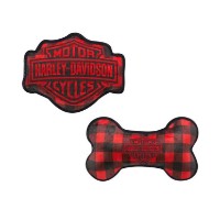 Harley-Davidson® Haustierspielzeug Set Holiday Plaid Plush