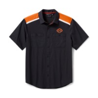 Harley-Davidson® Kurzarmhemd H-D Tech Coolmax Colorblock schwarz/orange