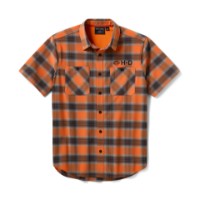 Harley-Davidson® TECH Vented Stretch Comfort Shirt für Herren - Plaid - Harley Orange & Harley Black