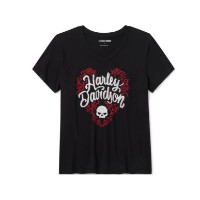Damen-T-Shirt mit Strass-Verzierung (HD Roses), 