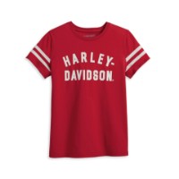 Harley-Davidson® Women's Forever Sleeve Striped Tee - Chili Pepper