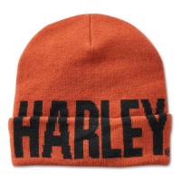 Harley-Davidson® Herren-Strickmütze mit Bündchen – Vintage Orange