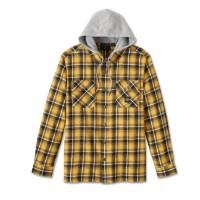 Harley-Davidson® Herren Burner Langarm-Kapuzenhemd – Gelb kariert