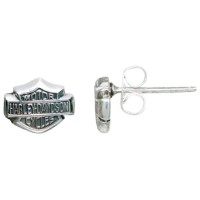 Harley-Davidson® Bar & Shield Sterlingsilber-Ohrstecker