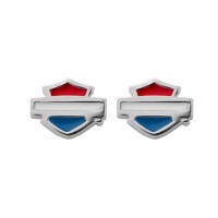 Harley-Davidson® B&S-Ohrstecker mit roter, weißer und blauer Emaille
