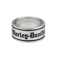 Harley-Davidson® Herrenring Old English Script Band Ring, Sterling Silber