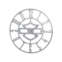 Harley-Davidson® Silhouette B&S Open Face Metal Clock