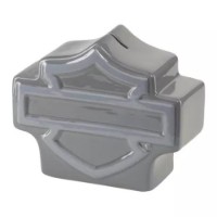 Harley-Davidson® Sparschwein in Open Bar & Shield Form grau