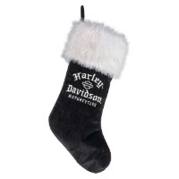 Harley-Davidson® Winter-Weihnachtsstrumpf mit dem old english Bar & Shield-Logo, Schwarz