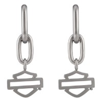 Harley-Davidson® Bar & Shield-Ohrringe mit Kette für Damen