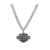 Harley-Davidson® Herren Bar & Shield Curve Link Halskette Edelstahl