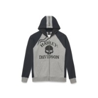 Harley-Davidson® Pullover "Willie G" Skull Colorblock Zip-Up Hoodie"