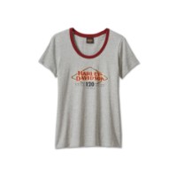 Harley-Davidson® Damen T-Shirt "120th Anniversary Speedbird Diamond Scoopneck Light Grey Heather"