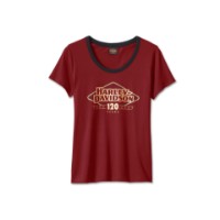 Harley-Davidson® Damen T-Shirt "120th Anniversary Speedbird Diamond Scoopneck Red"