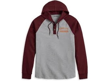 Harley-Davidson® Herren-Raglan-Henley-Shirt mit Kapuze