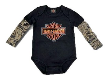 Harley-Davidson® Baby Body für Jungen mit Tattoo-Ärmeln