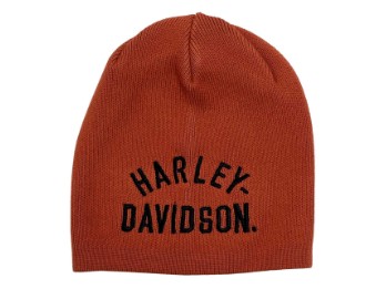 Harley-Davidson® Feingestrickte Kleinkindermütze für Jungs – Orange