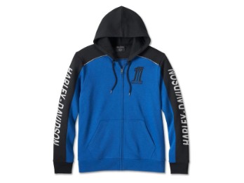 Harley-Davidson® Herren-Hoodie Nr. 1 Victory mit Reißverschluss – True Blue