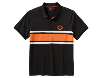 Harley-Davidson® Polohemd H-D Tech Coolmax schwarz/orange