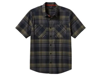 Harley-Davidson® Kurzarmhemd H-D Tech Coolmax Plaid grün/schwarz