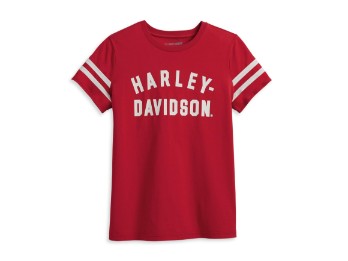 Harley-Davidson® Women's Forever Sleeve Striped Tee - Chili Pepper