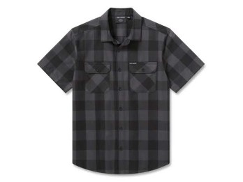 Harley-Davidson® Kurzarmhemd Karo Standard grau/schwarz 