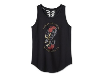 Top Damen American Traditional Rip & Repair Schwarz