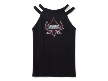 Harley-Davidson® Damen-Tanktop mit Strass-Muster und hohem Kragen