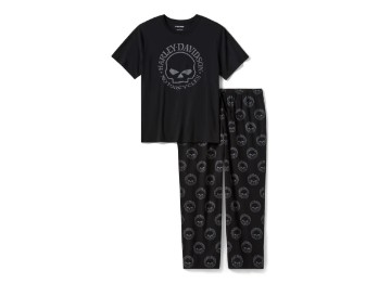 Harley-davidson®Willie G™ Skull Short Sleeve Herren Pajama Set