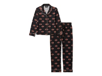 Harley-Davidson® Damen Bar & Shield Button Front Pajama Set