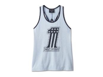 Harley-Davidson® Damen Tank Top National Anthem Twist Skyway blue
