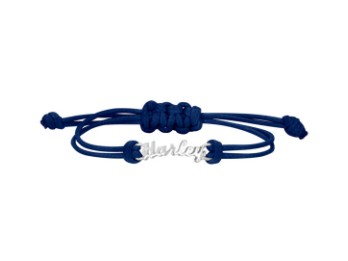 Harley-Davidson® Blau-silbernes Damen Wax-Armband 
